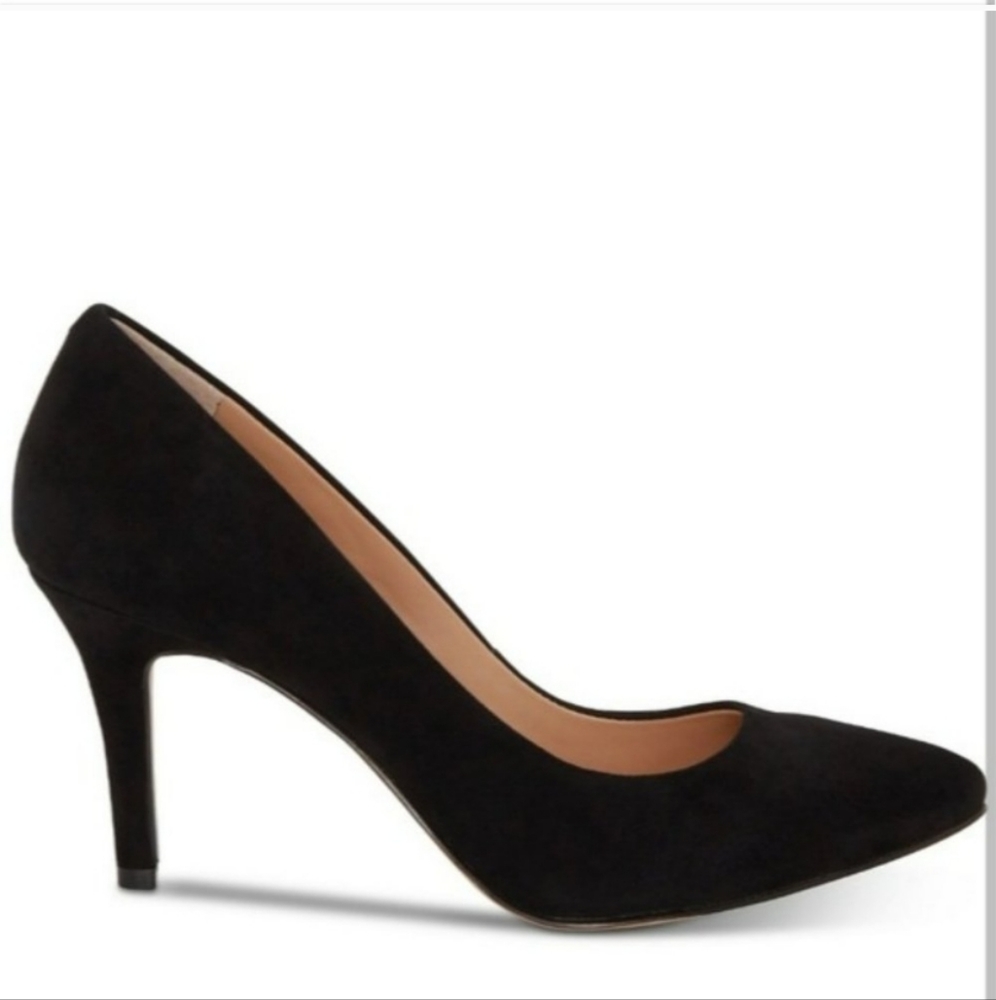 INC International Concepts Zitah Mid Heel Pumps Black Suede 10 - Picture 2 of 8